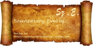 Szentpétery Evelin névjegykártya