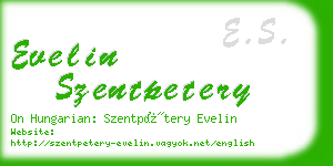 evelin szentpetery business card